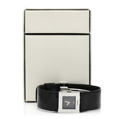 Chanel Stainless Steel Patent 19mm Matelasse Quartz Watch Black 6 of 6