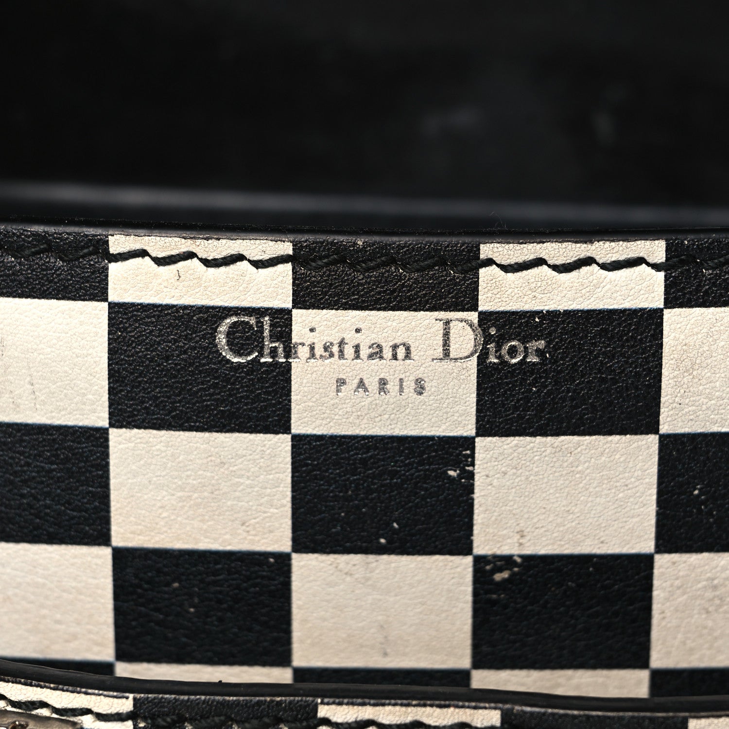 Christian Dior Calfskin Checkered Mini J'Adior Flap Bag Black White 10 of 14