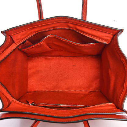 Celine Pebbled Calfskin Micro Luggage Red 5 of 12