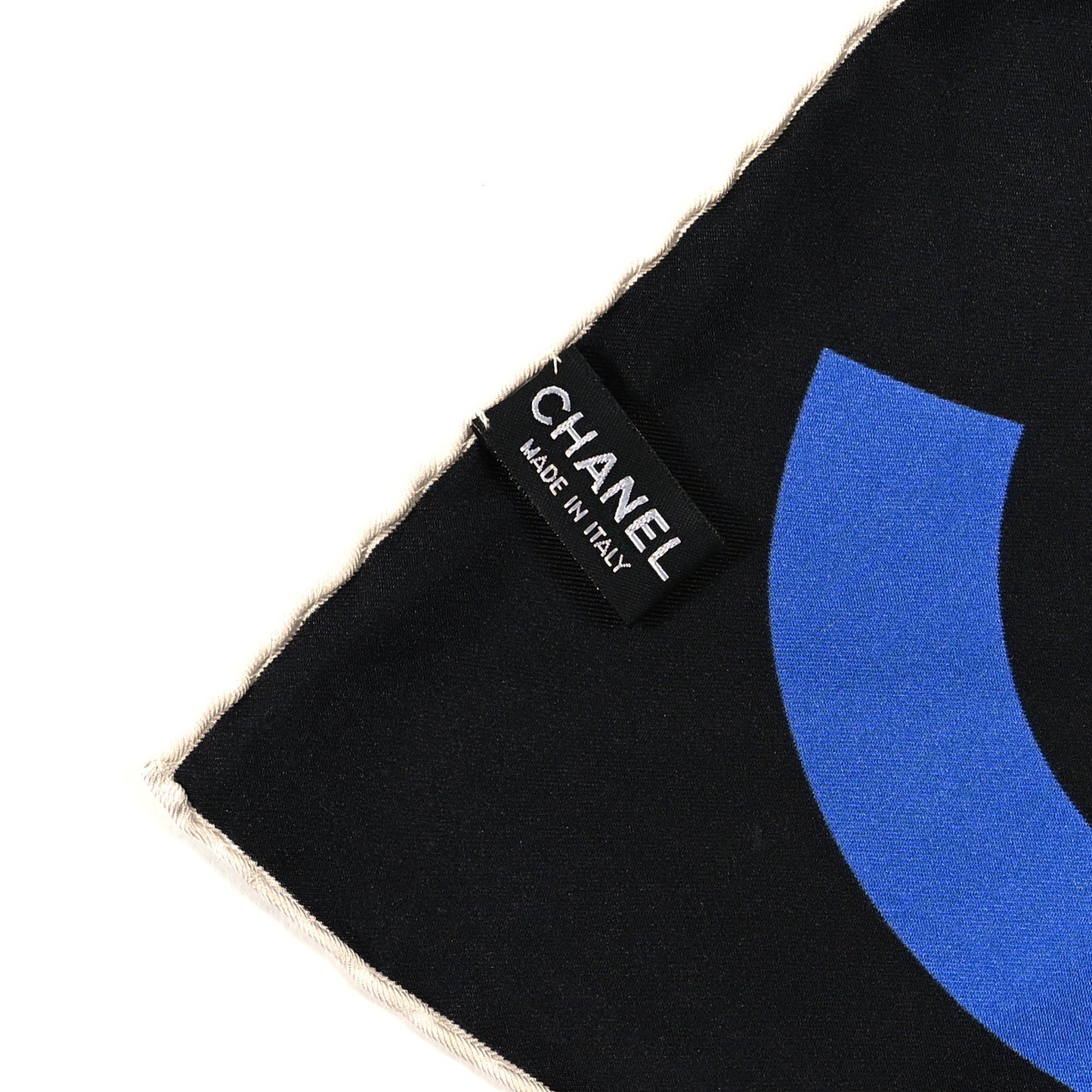 Silk CC Logo Square Scarf Black Multicolor