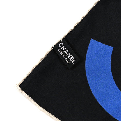 Chanel Silk CC Logo Square Scarf Black Multicolor 3 of 3