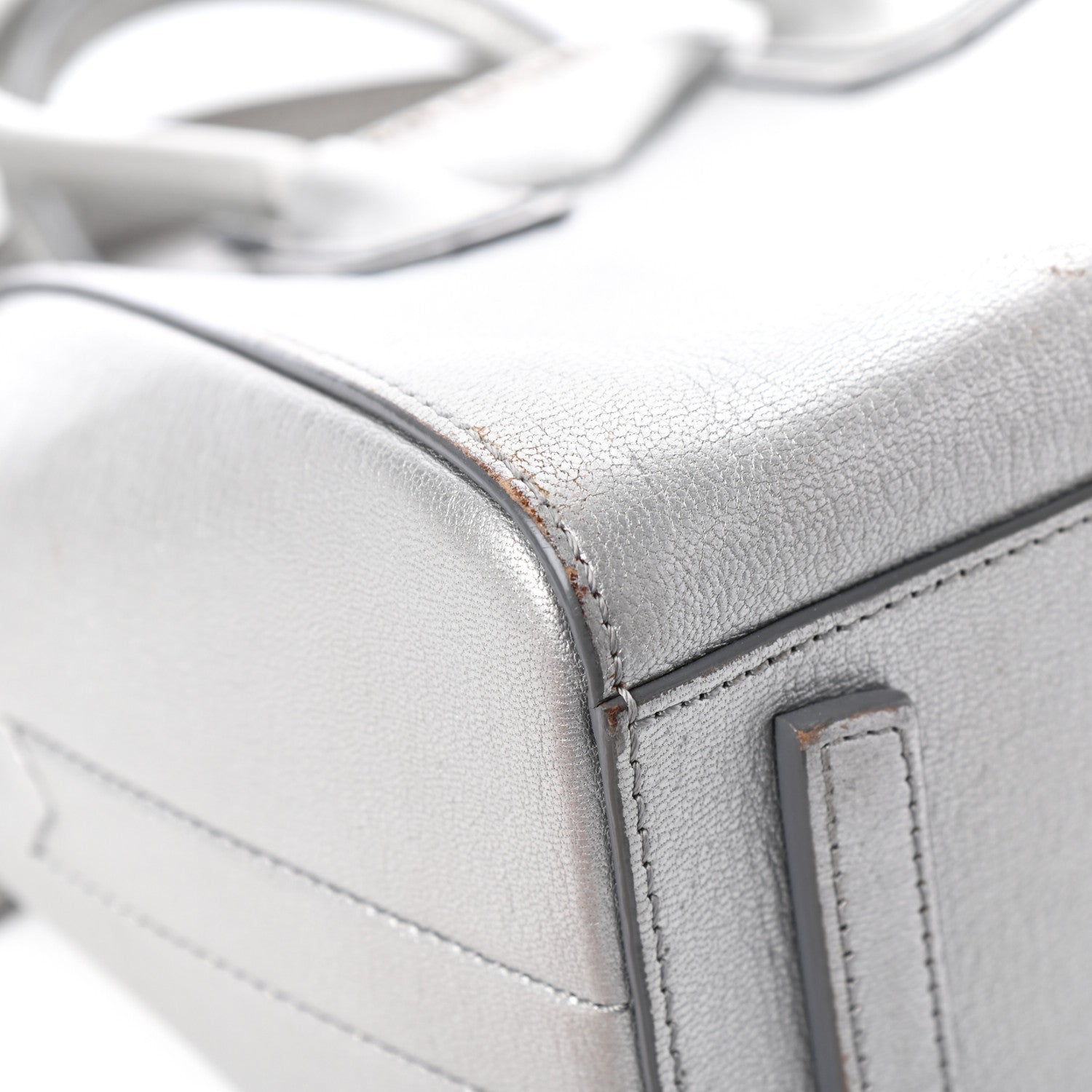Givenchy Metallic Sugar Goatskin Mini Antigona Silver 10 of 16