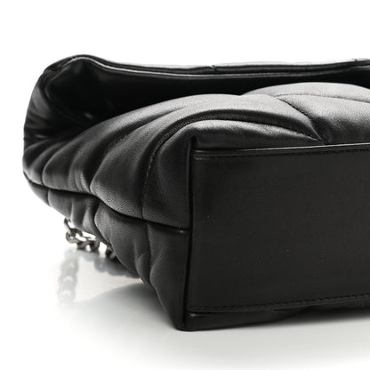 Saint Laurent Lambskin Quilted Toy Loulou Puffer Monogram Chain Satchel Black 10 of 12