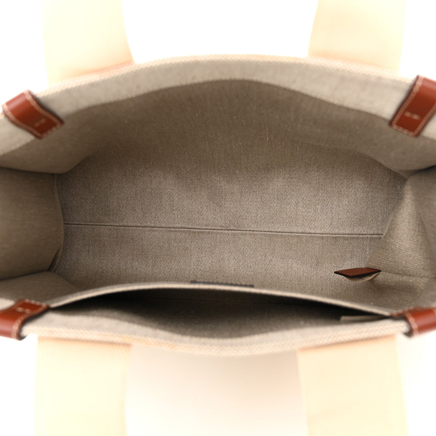 Chloe Cotton Calfskin Medium Woody Ribbon Tote White Brown 5 of 10