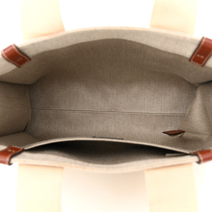 Chloe Cotton Calfskin Medium Woody Ribbon Tote White Brown 5 of 10