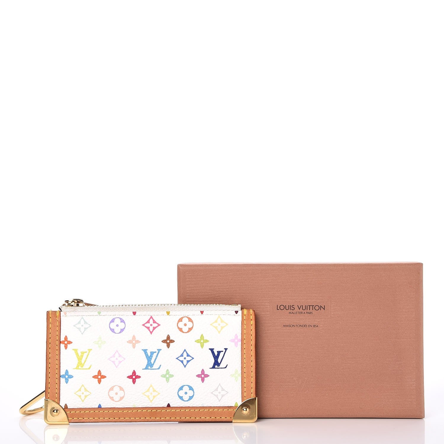 Louis Vuitton Monogram Multicolor Key Pouch White 7 of 7