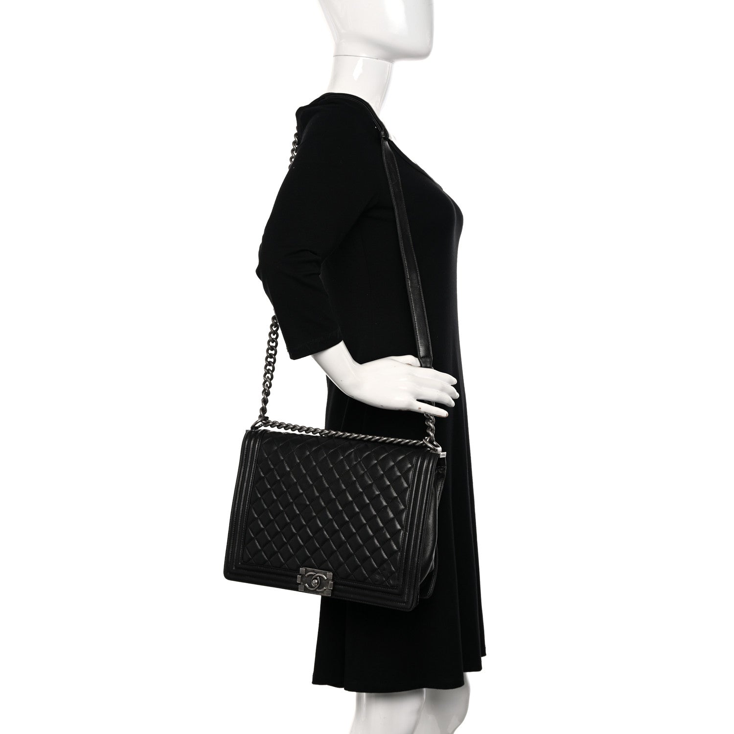 Chanel Calfskin Quilted Large Boy Flap Black 2 of 17