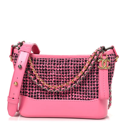 Chanel Tweed Calfskin Small Gabrielle Hobo Pink 1 of 10