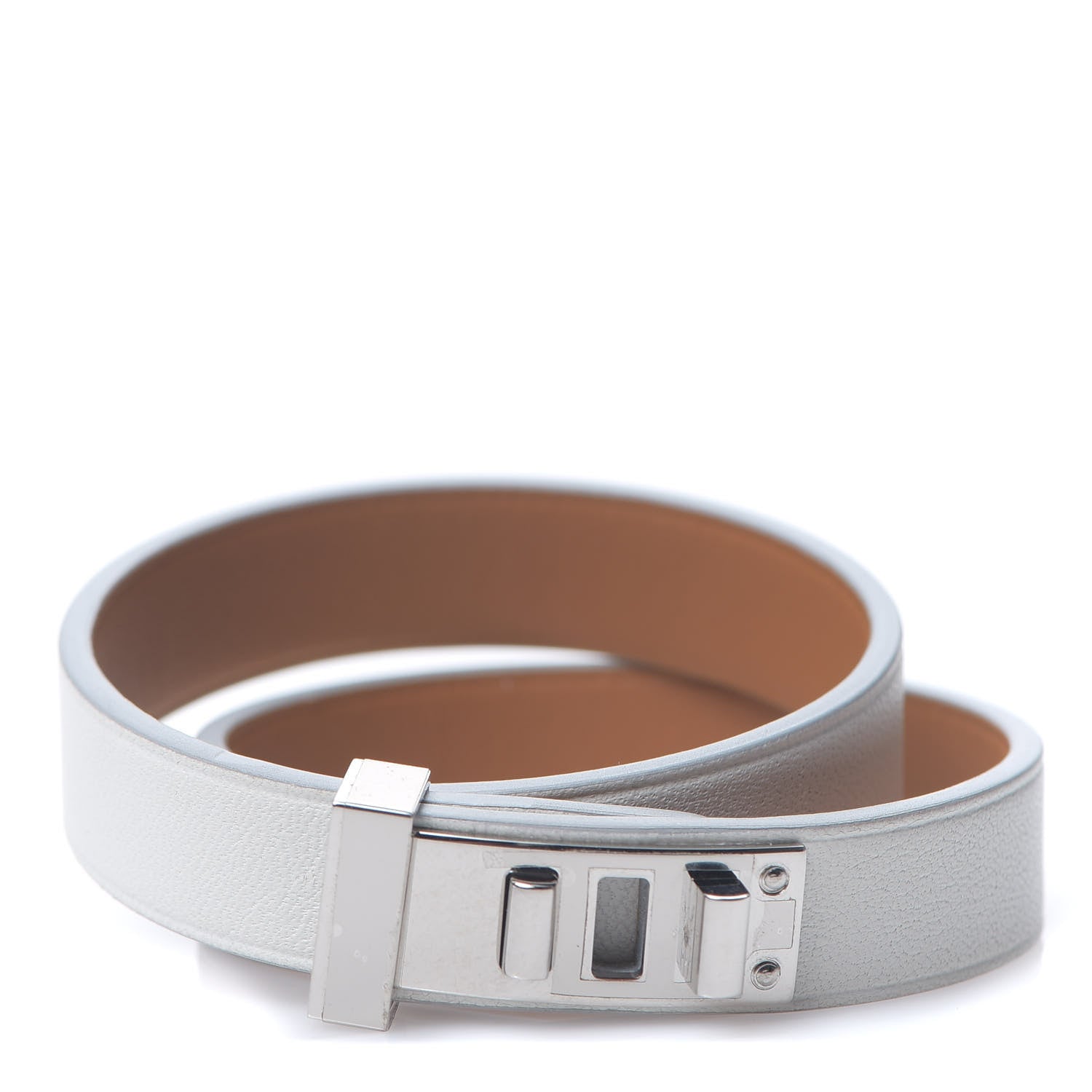 Hermes Swift Mini Dog Double Tour Bracelet T1 White 1 of 5