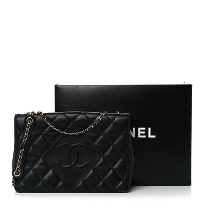 Chanel Lambskin Quilted Medium Diamond CC Flap Black 15 of 15