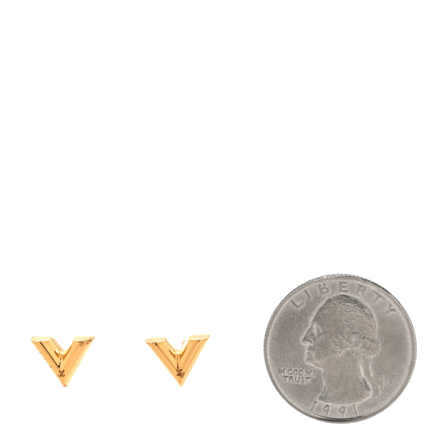 Brass Essential V Stud Earrings Gold
