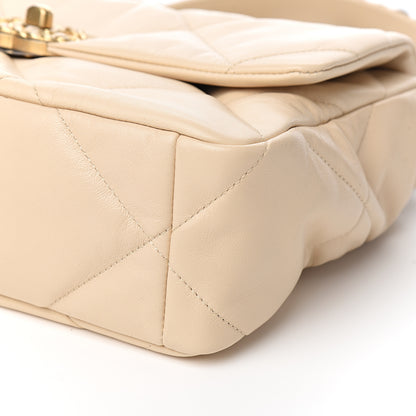 Chanel Goatskin Quilted Large 19 Flap Beige 8 of 10