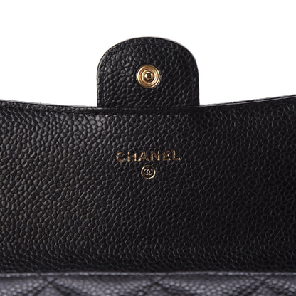 Chanel Caviar Quilted Large Gusset Flap Wallet Black 7 of 10