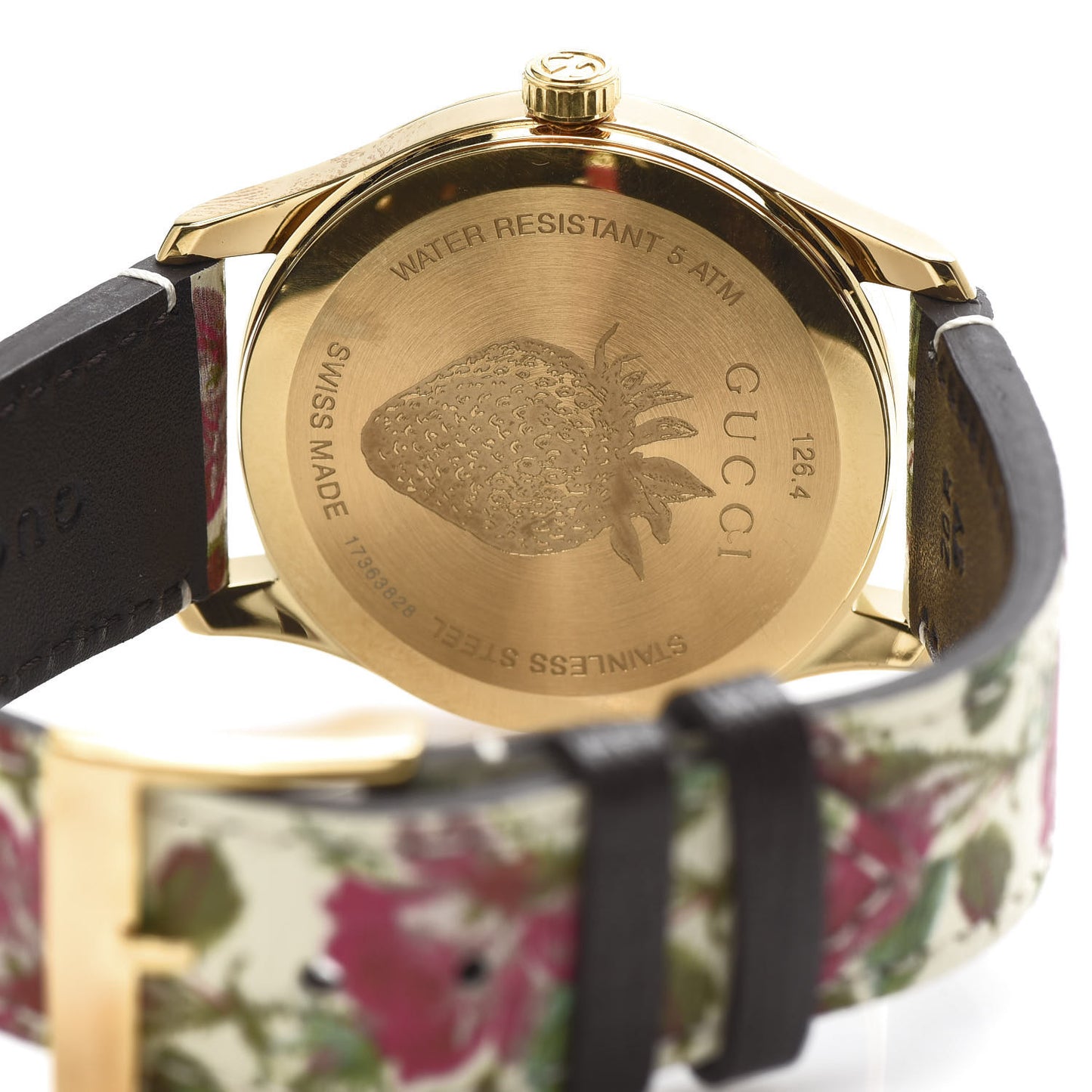 Stainless Steel Calfskin 38mm G-Timeless Floral Quartz Watch Ivory