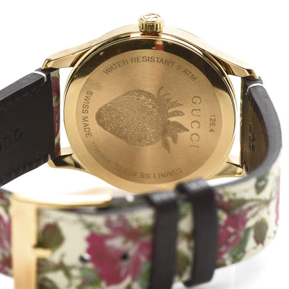 Gucci Stainless Steel Calfskin 38mm G-Timeless Floral Quartz Watch Ivory 5 of 9