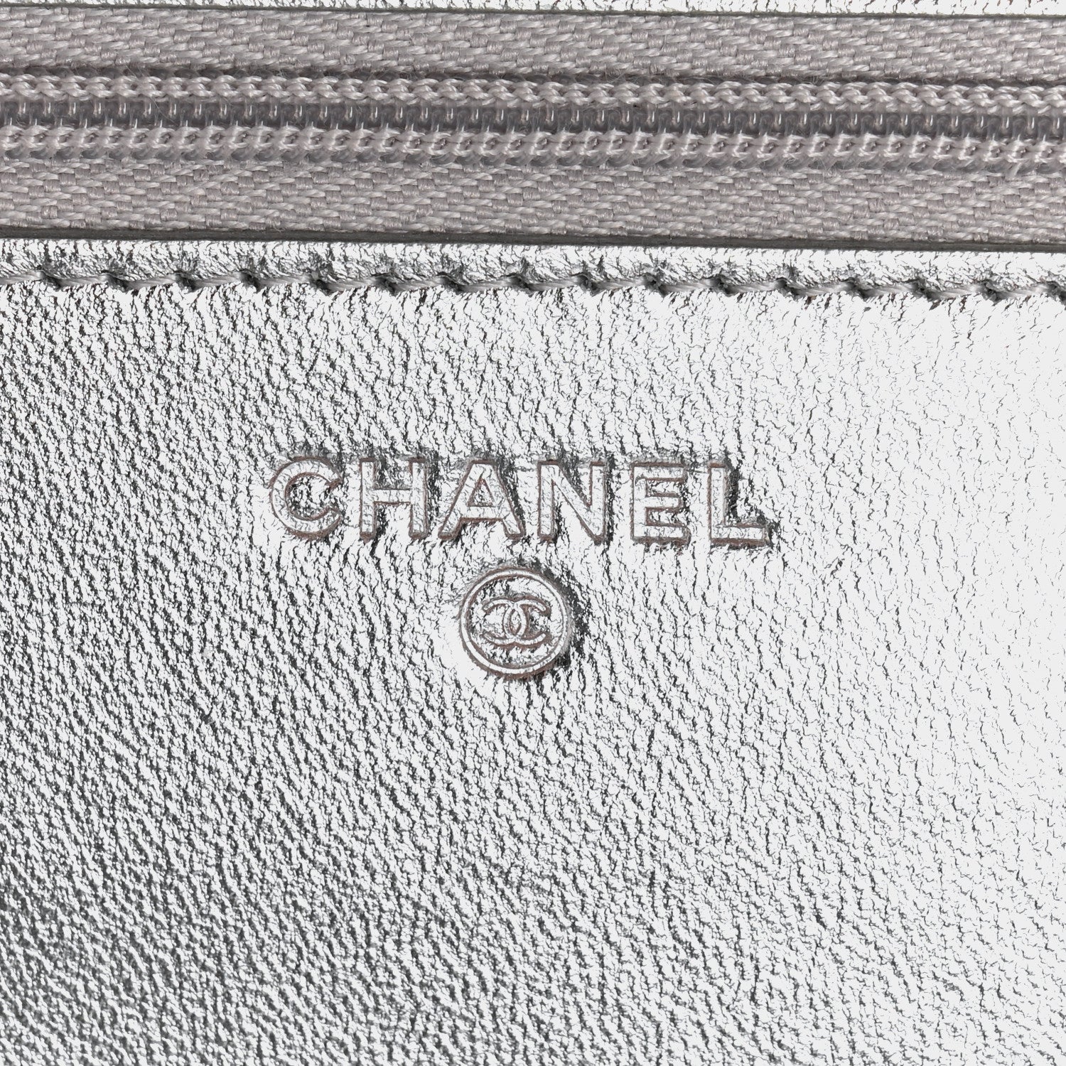 Chanel Gradient Metallic Calfskin Quilted Wallet On Chain WOC Silver Blue Yellow Purple 6 of 11