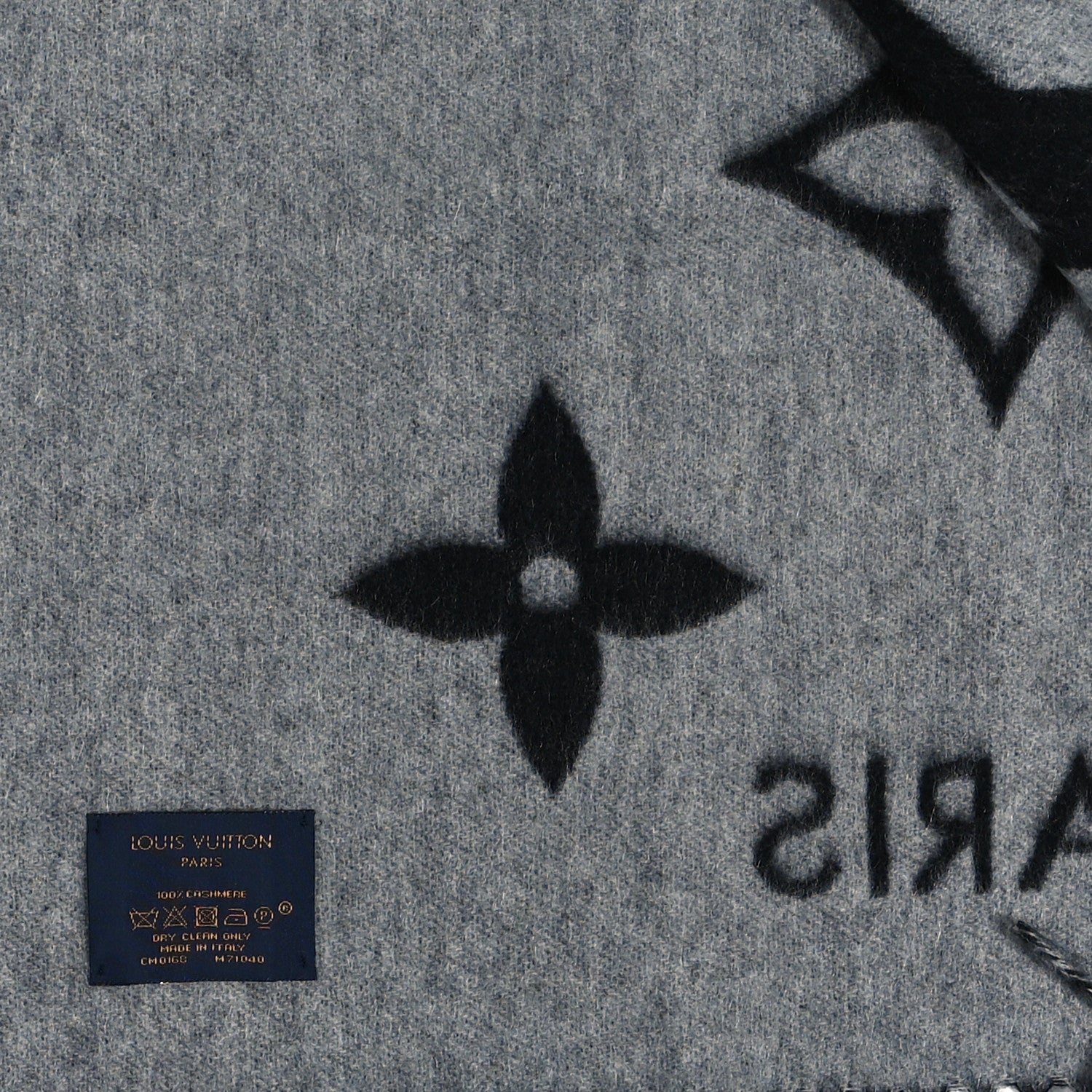 Louis Vuitton Cashmere Monogram Reykjavik Scarf Black 3 of 3