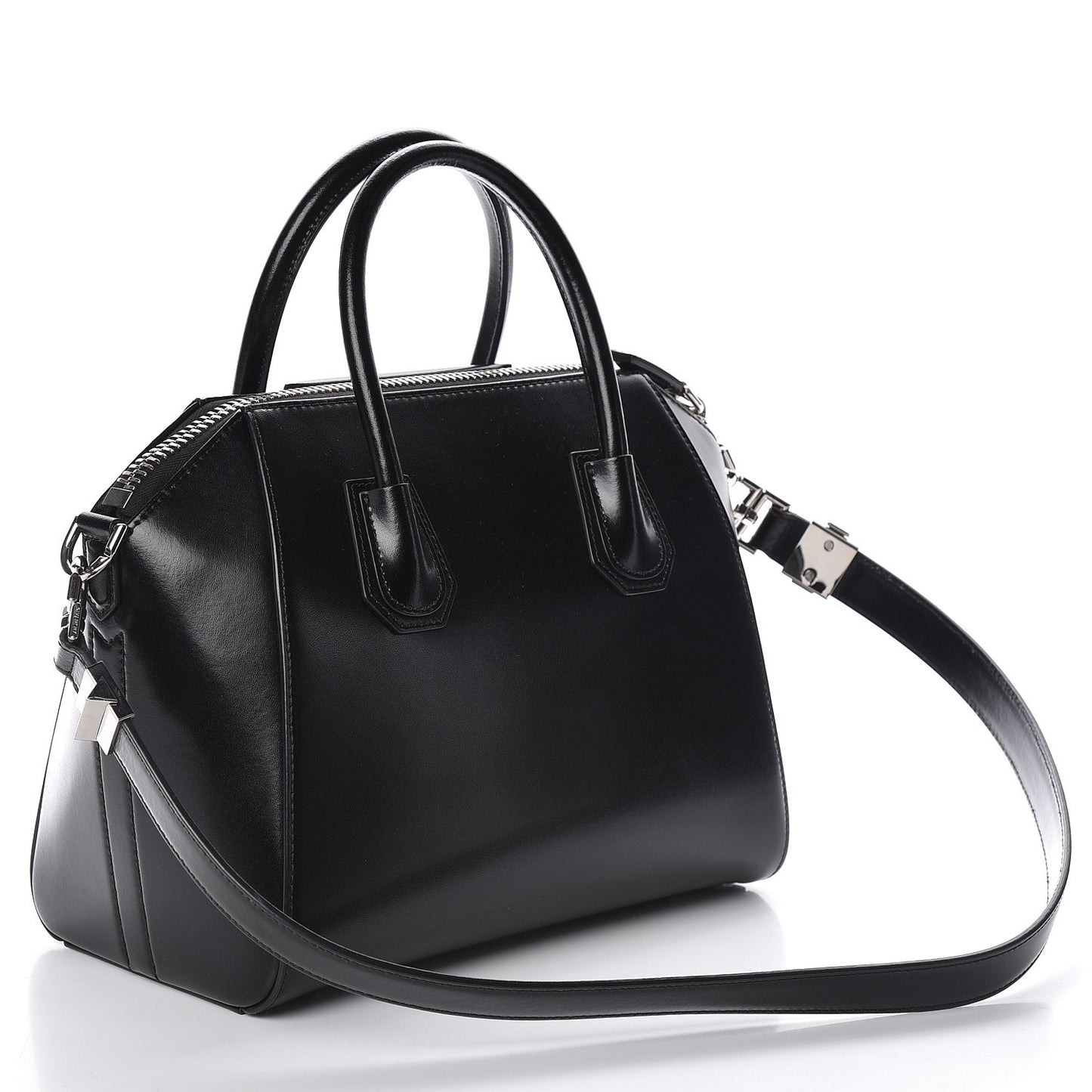 Shiny Lord Calfskin Small Antigona Black