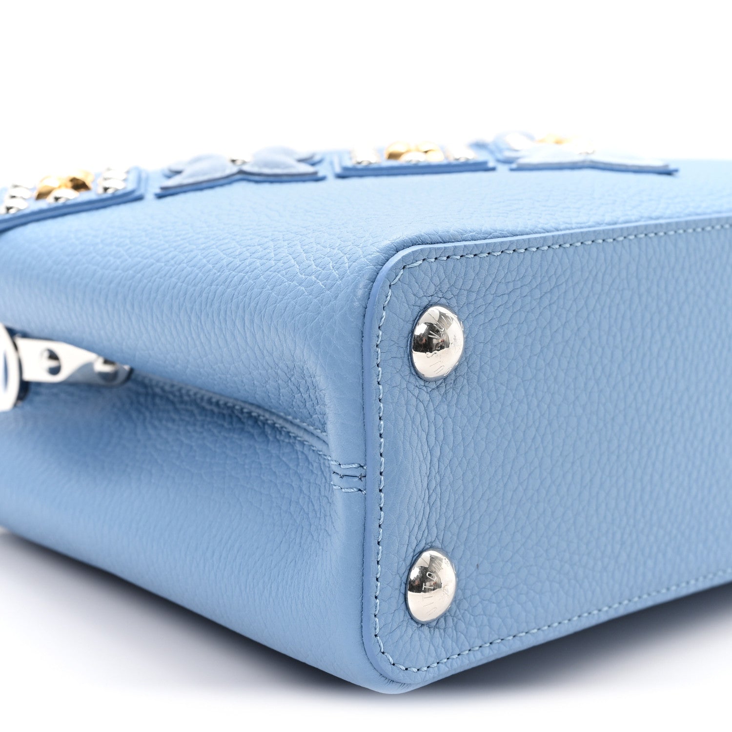 Louis Vuitton Taurillon Mechanical Flowers Smile Capucines BB Blue 8 of 9