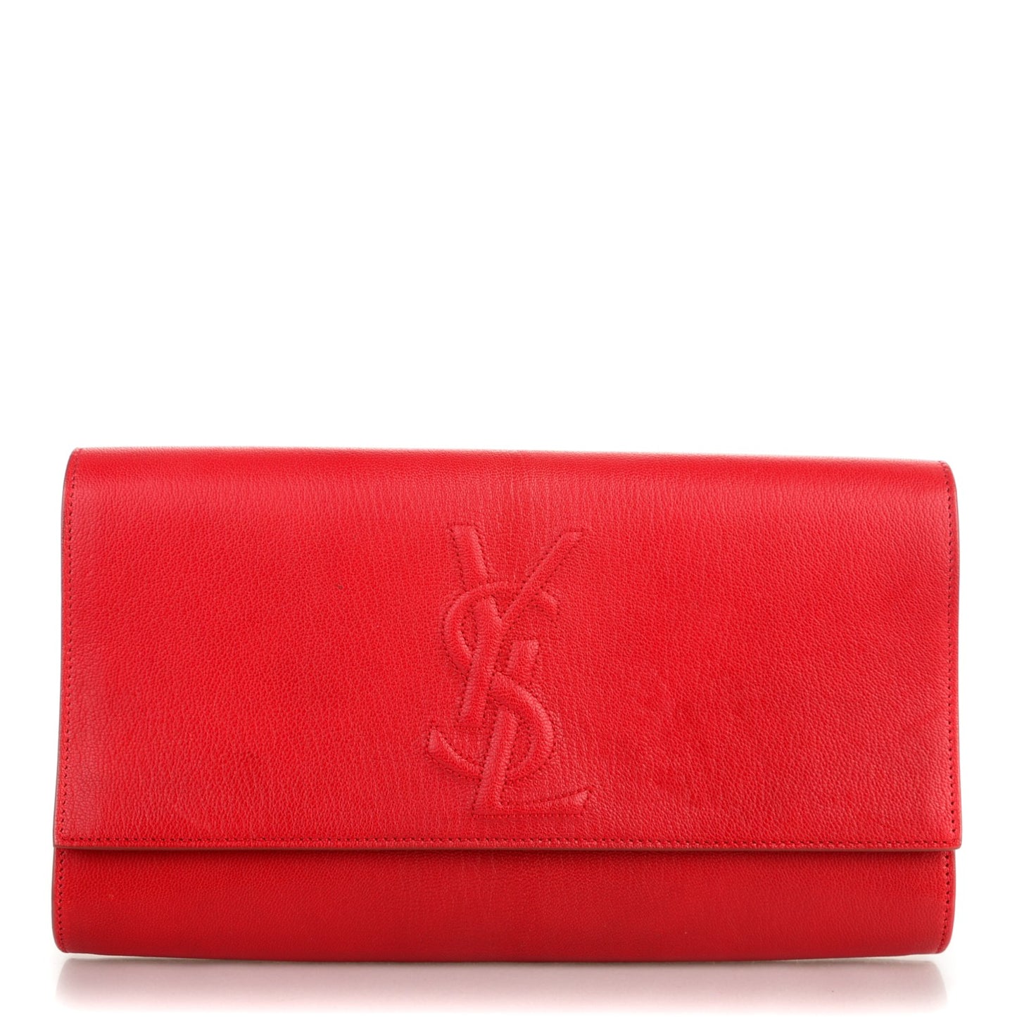 Goatskin Monogram Large Belle De Jour Clutch Red