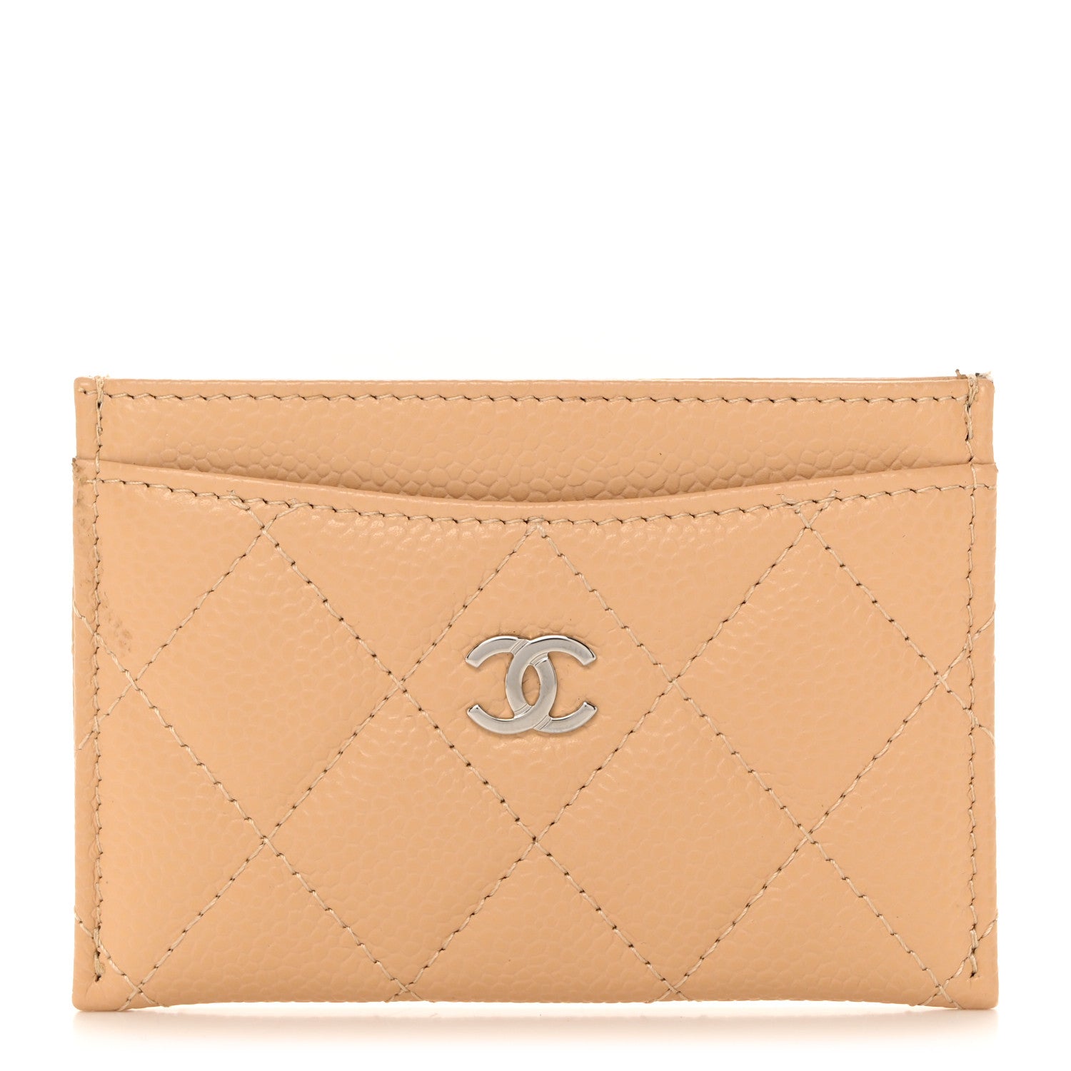 Chanel Caviar Quilted Card Holder Beige 1 of 8