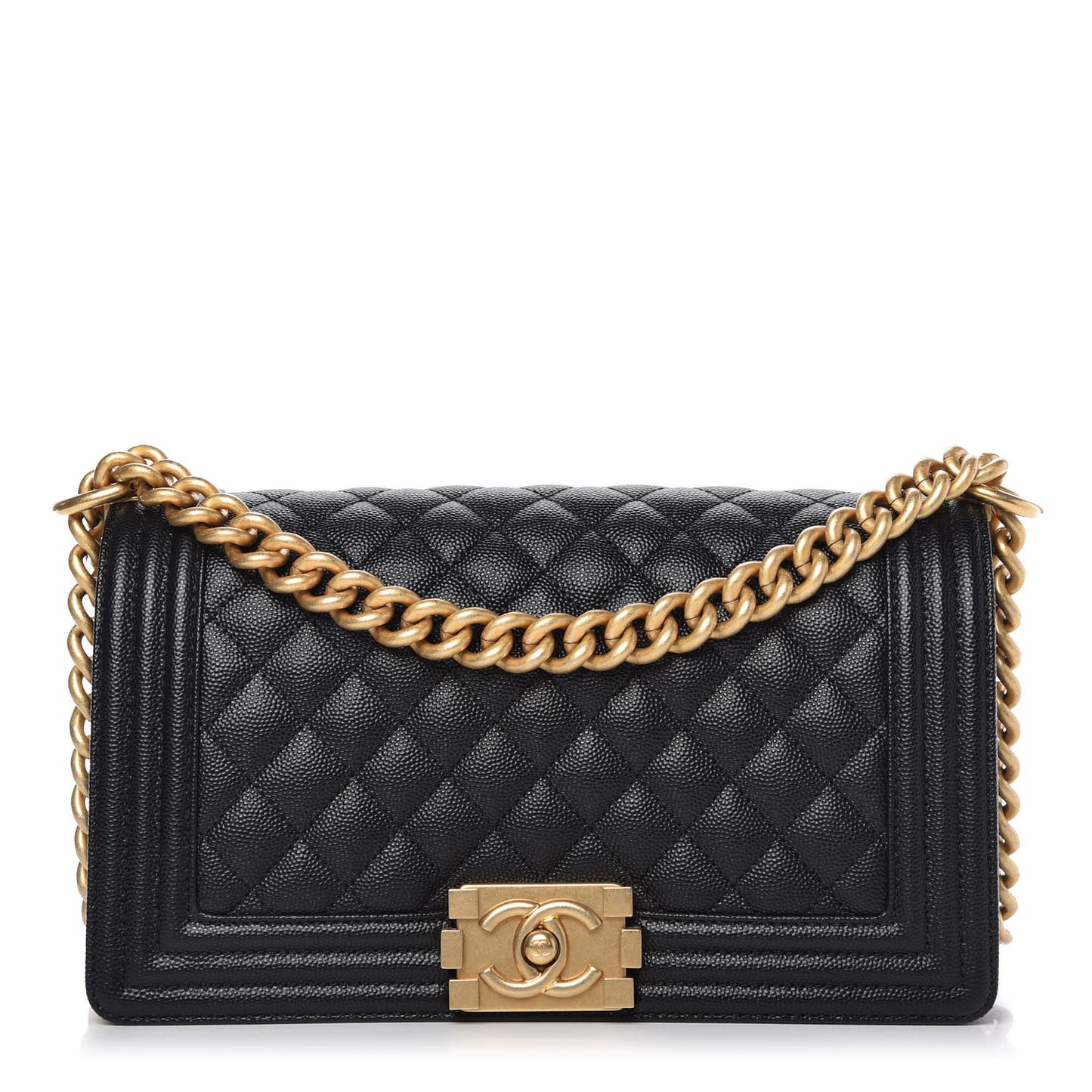 Caviar Quilted Medium Boy Flap Black