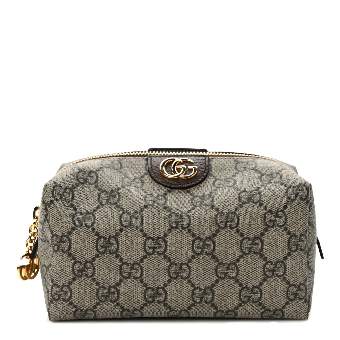 Soft GG Supreme Monogram Calfskin Medium Ophidia Cosmetic Case Beige Ebony New Acero