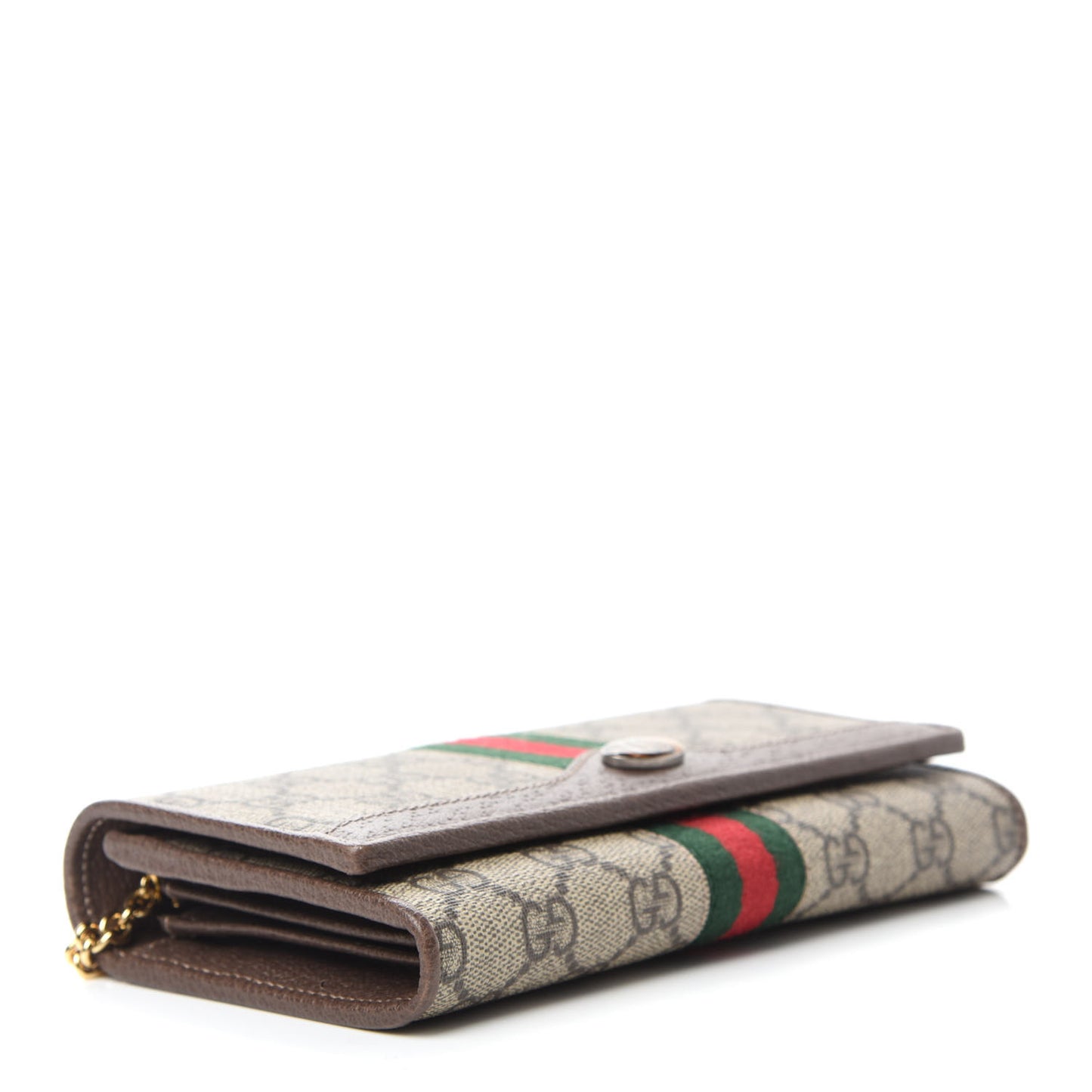 GG Supreme Monogram Web Ophidia Wallet On Chain Brown