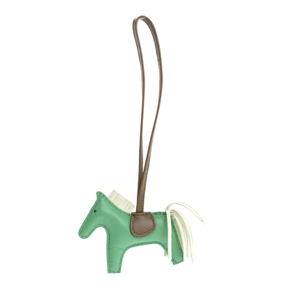 Hermes Milo Lambskin Grigri Rodeo Horse Bag Charm PM Menthe Vert Fizz Etoupe 1 of 5