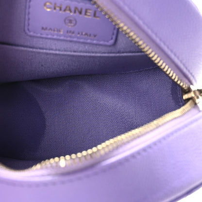Chanel Caviar Quilted Round Clutch With Chain Purple 5 of 10