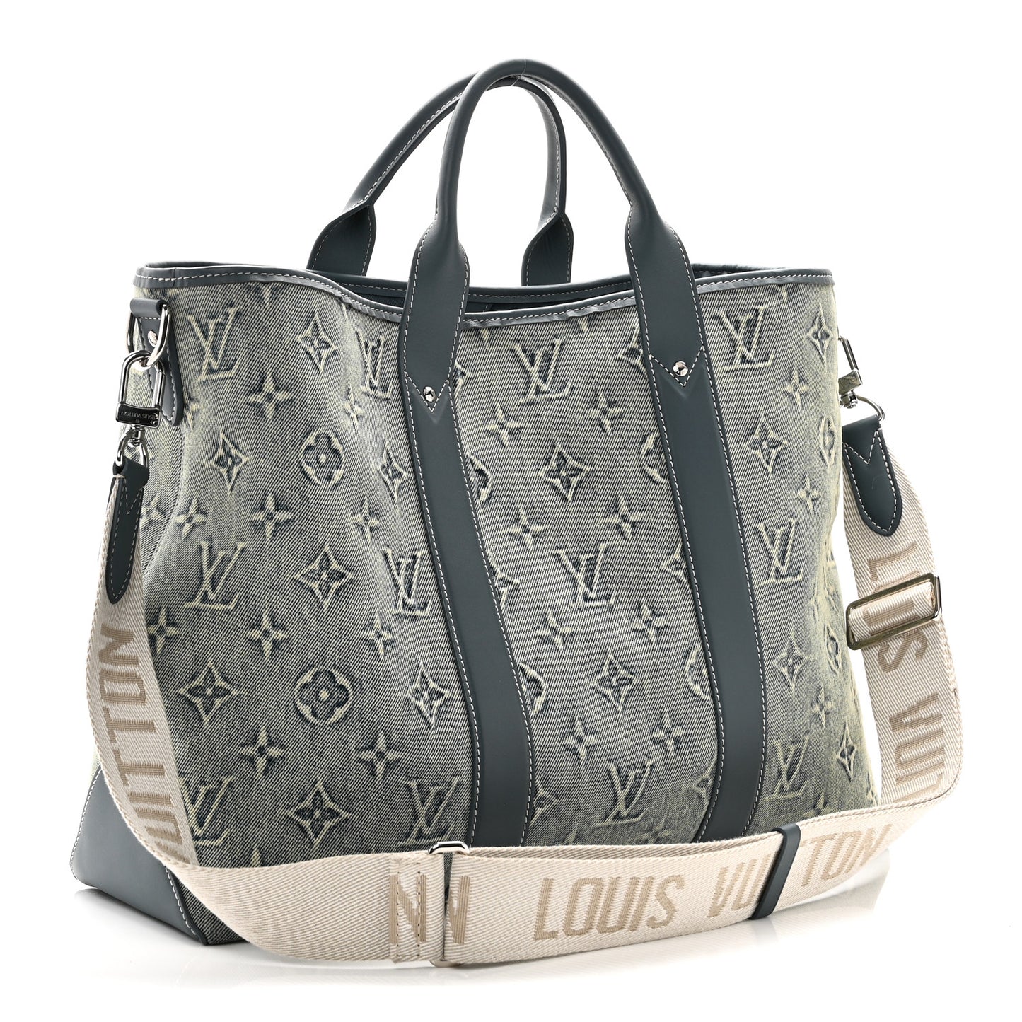 Monogram Washed Denim Weekend Tote NM Blue
