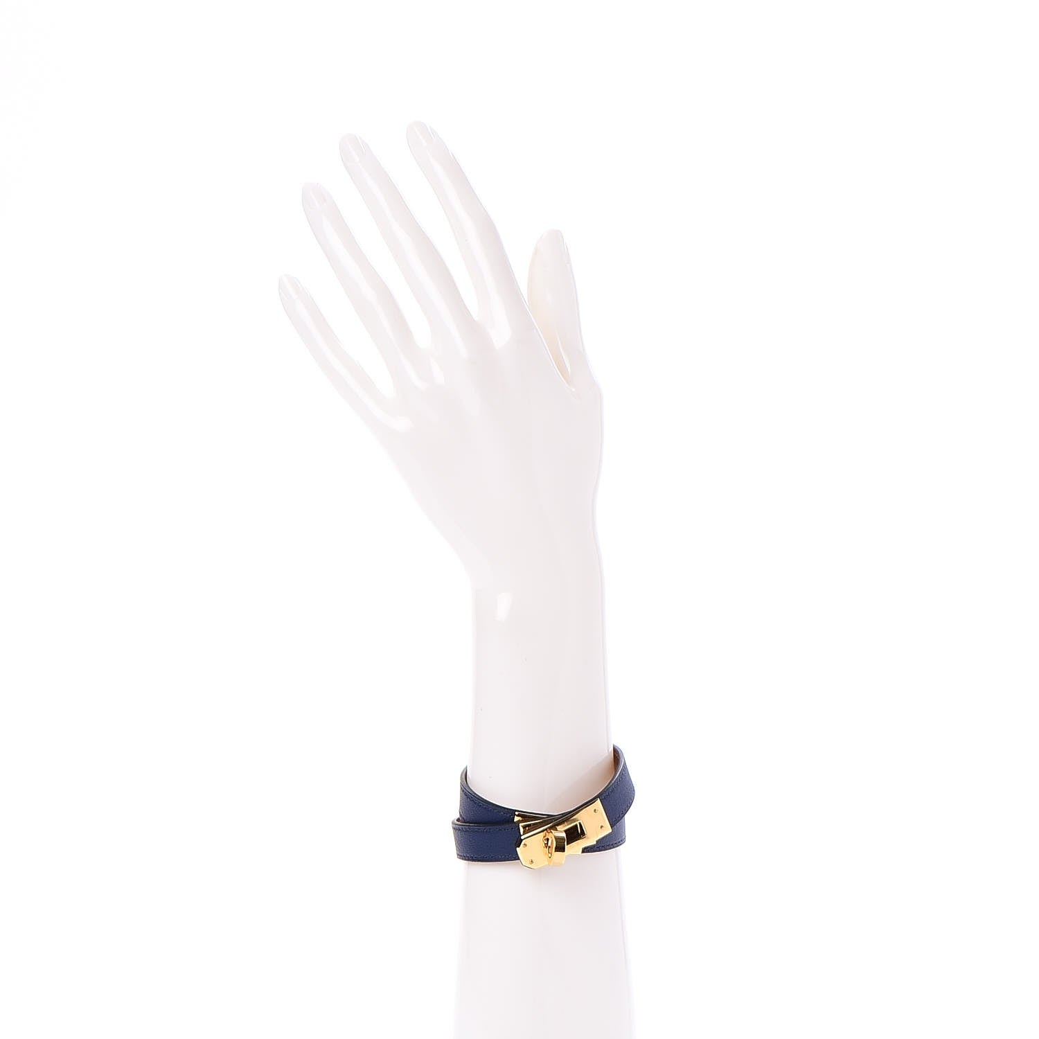 Hermes Swift Kelly Double Tour Bracelet M Bleu Saphir 2 of 6