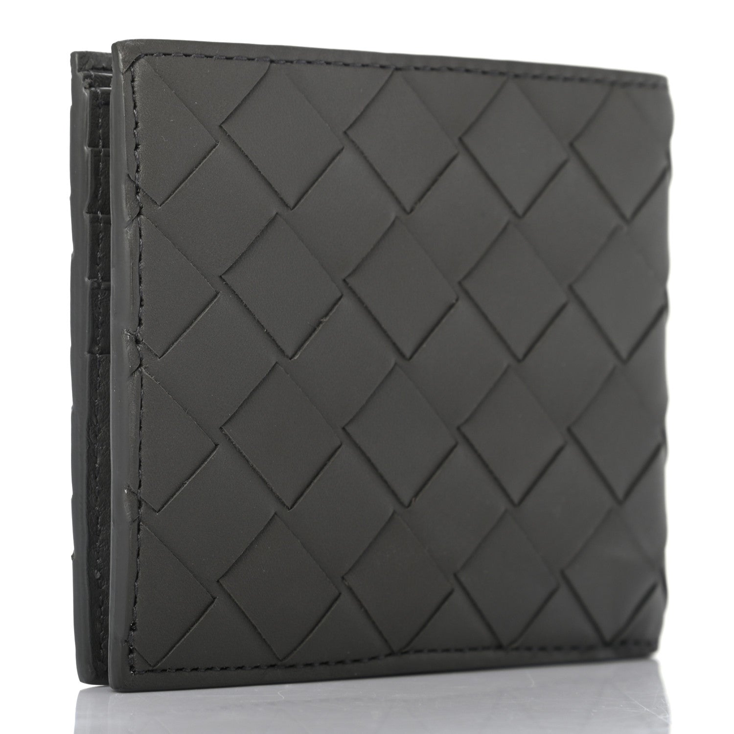 Bottega Veneta Nappa Maxi Intrecciato Bi-Fold Wallet Light Graphite 3 of 6