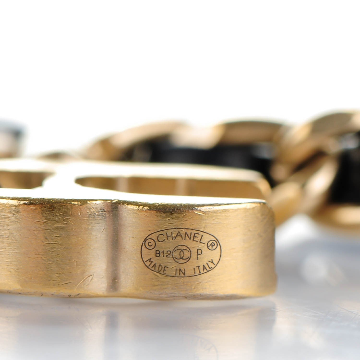Chanel Lambskin CC Turnlock Double Chain Bracelet Black Gold 4 of 5