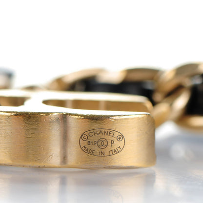 Chanel Lambskin CC Turnlock Double Chain Bracelet Black Gold 4 of 5