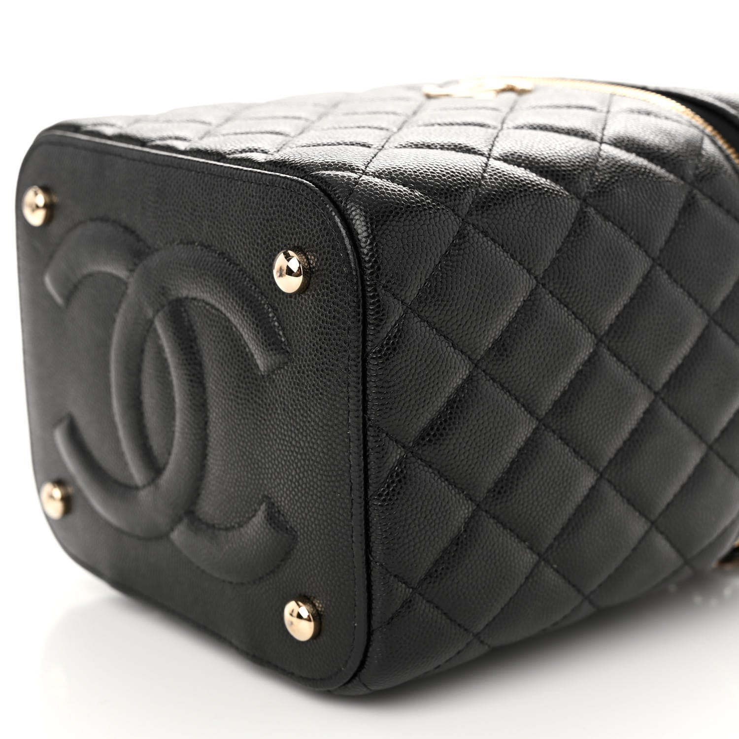 Chanel Caviar Quilted Small Top Handle Vanity Case With Chain Black 10 of 11