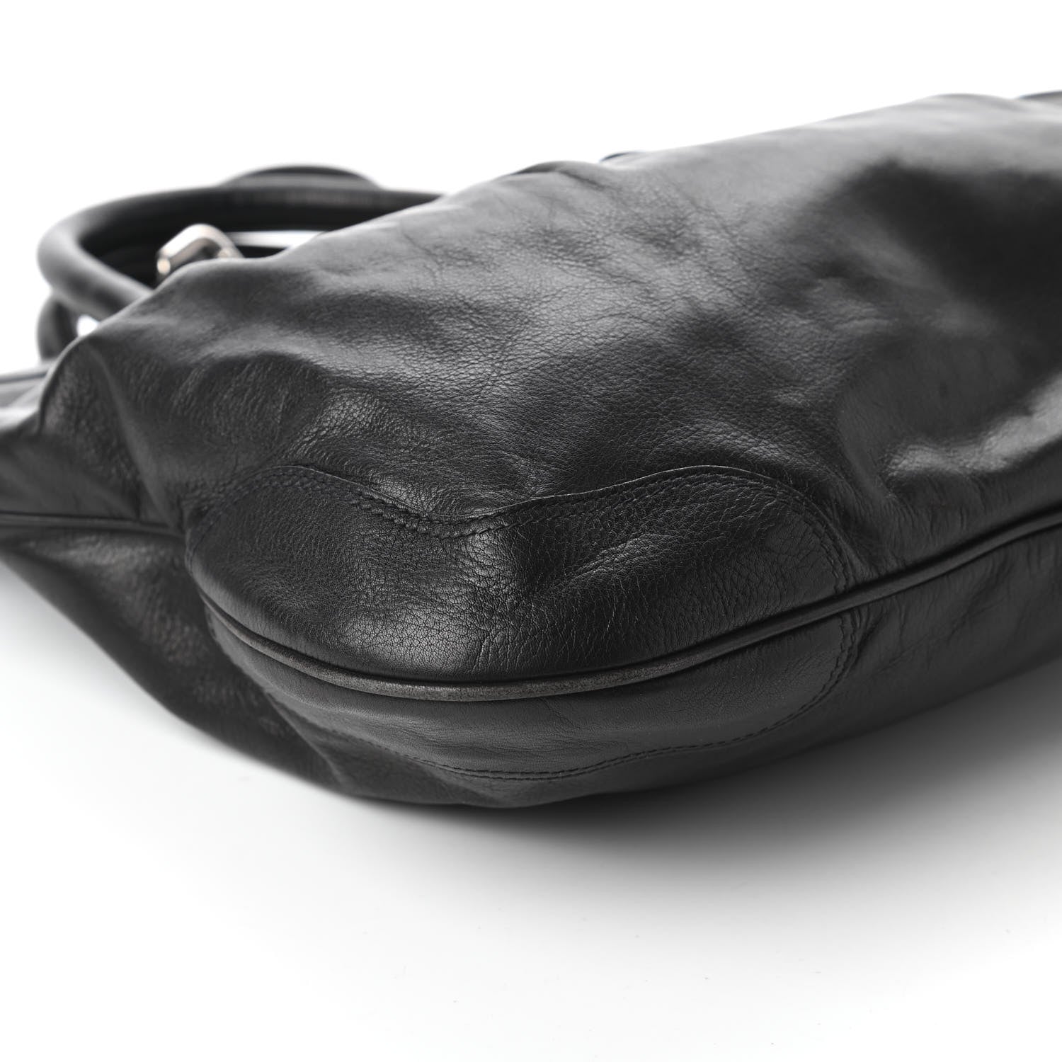 Prada Soft Calf Shopping Tote Black 6 of 10