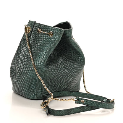 Bulgari Metallic Karung Serpenti Forever Bucket Bag Emerald Green 4 of 17
