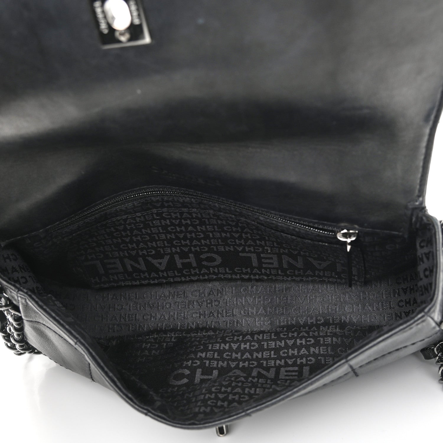 Chanel Lambskin Chocolate Bar Quilted Lambskin 5 Chain Flap Black 4 of 9