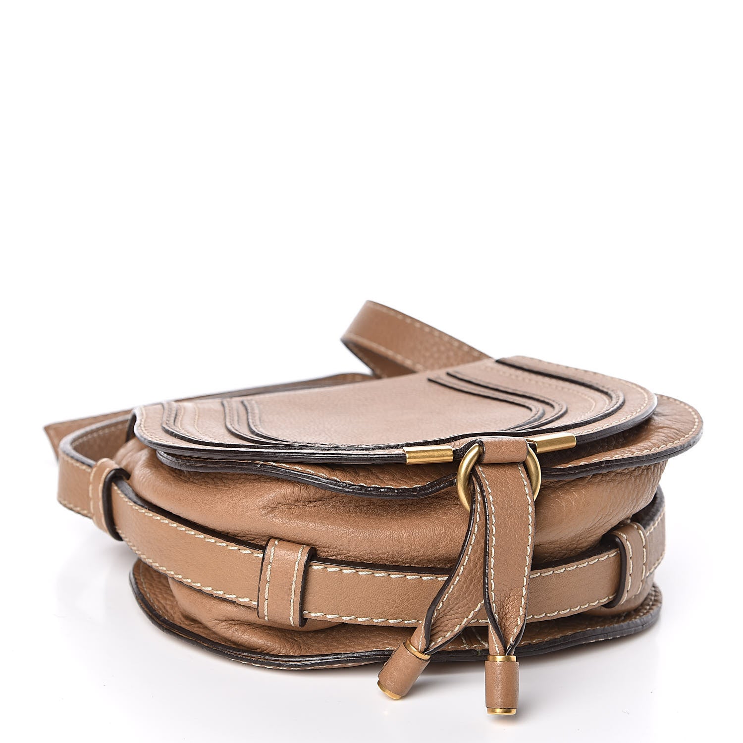 Chloe Calfskin Mini Marcie Round Crossbody Bag Nut 4 of 10