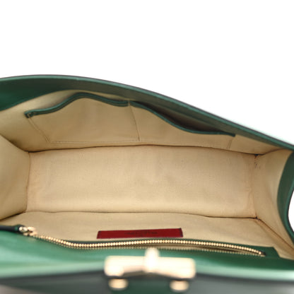 Valentino Garavani Vitello Medium Glam Lock Rockstud Flap Smeraldo 4 of 8