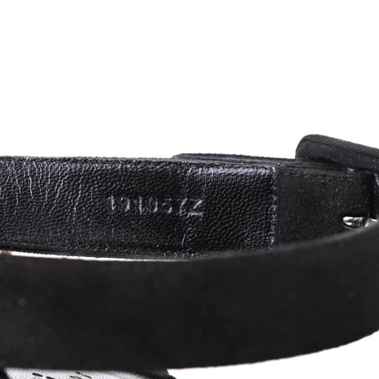 Hermes Suede Goatskin Tendresse Wedge Sandals 36 Black 8 of 9