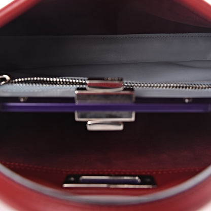 Fendi Vitello Seta Shiny Nappa Medium Peekaboo Iconic Satchel Ribes Azzurro Polvere 7 of 13