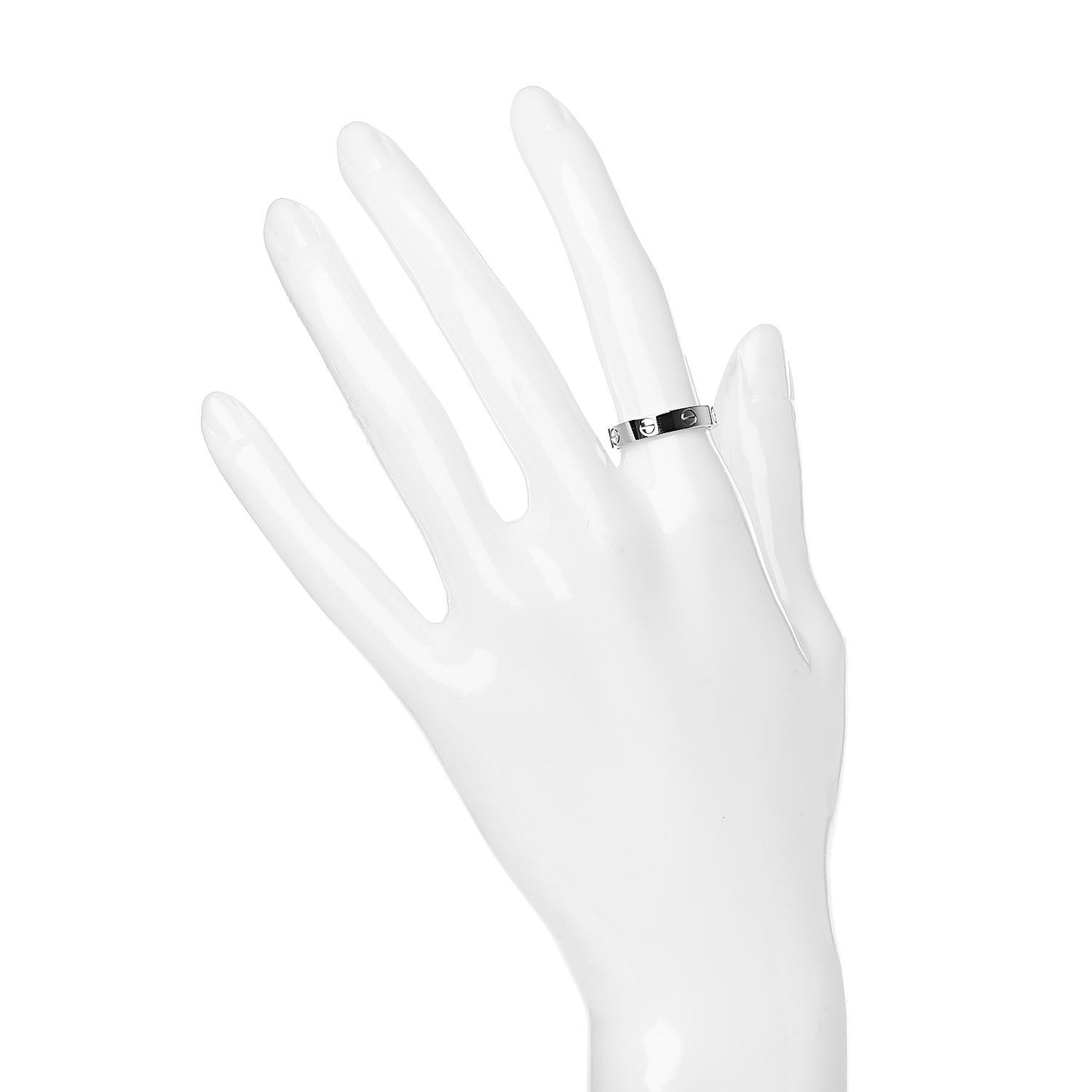18K White Gold 3.5mm LOVE Wedding Band Ring 52 6
