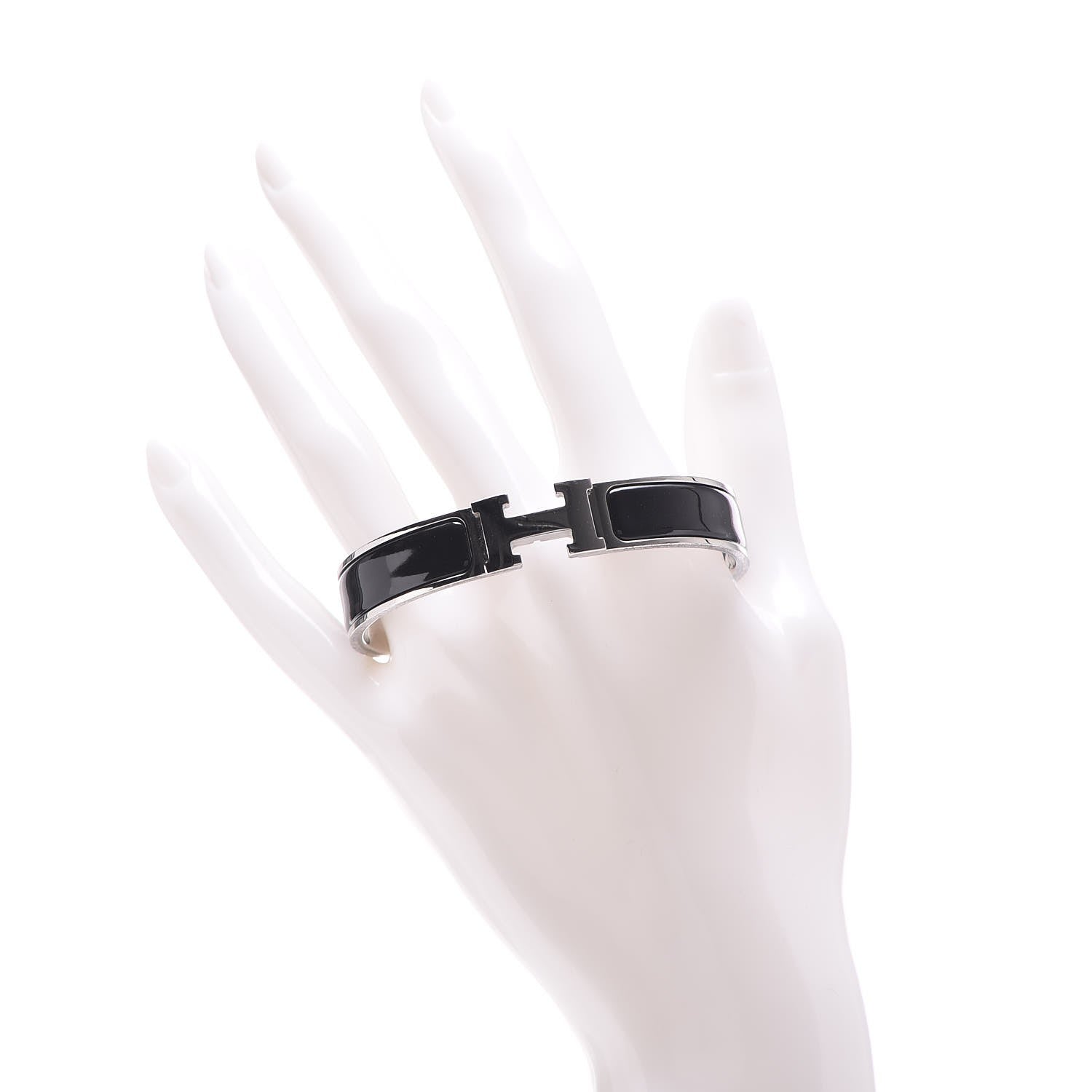Hermes Enamel Narrow Clic Clac H Bracelet PM Black 2 of 5