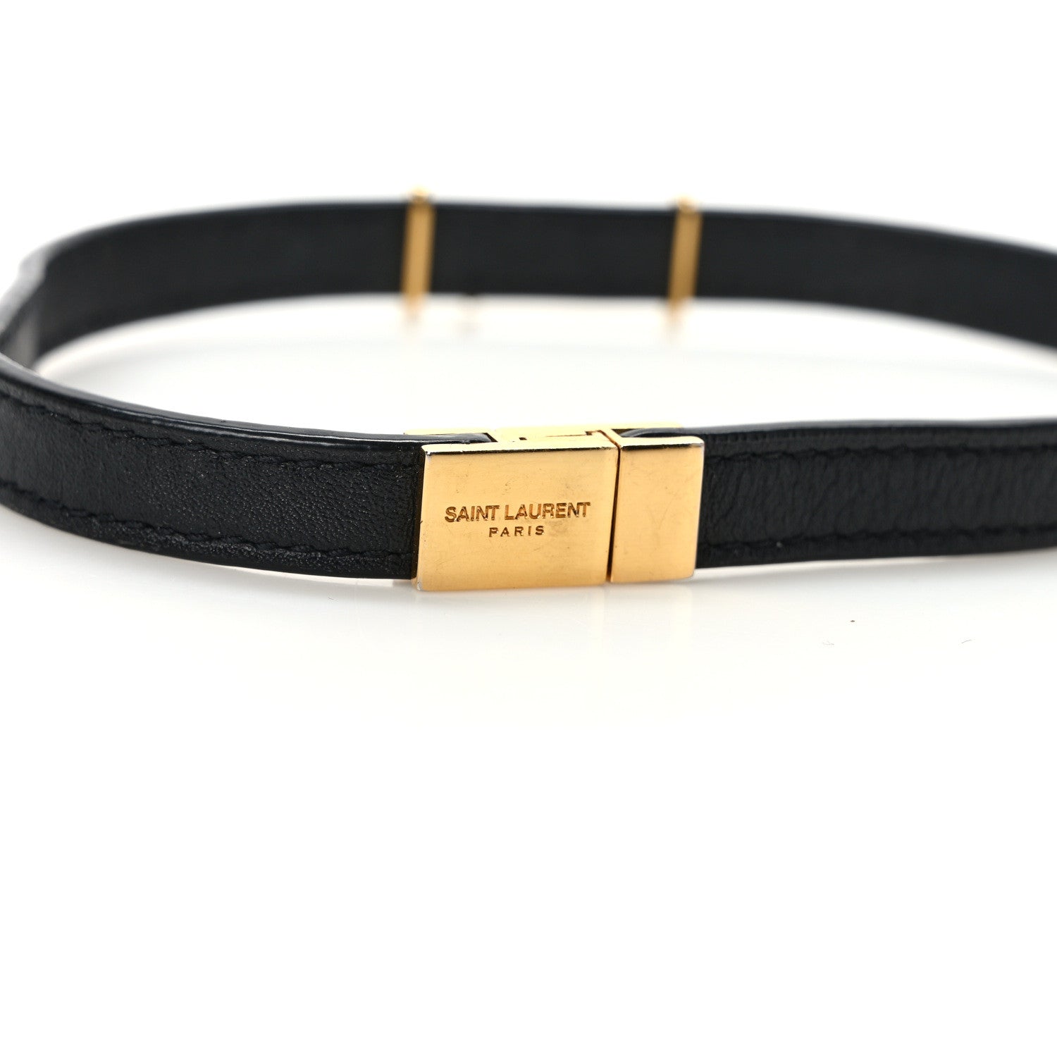 Saint Laurent Calfskin Opyum Double Wrap Bracelet M Black 4 of 4