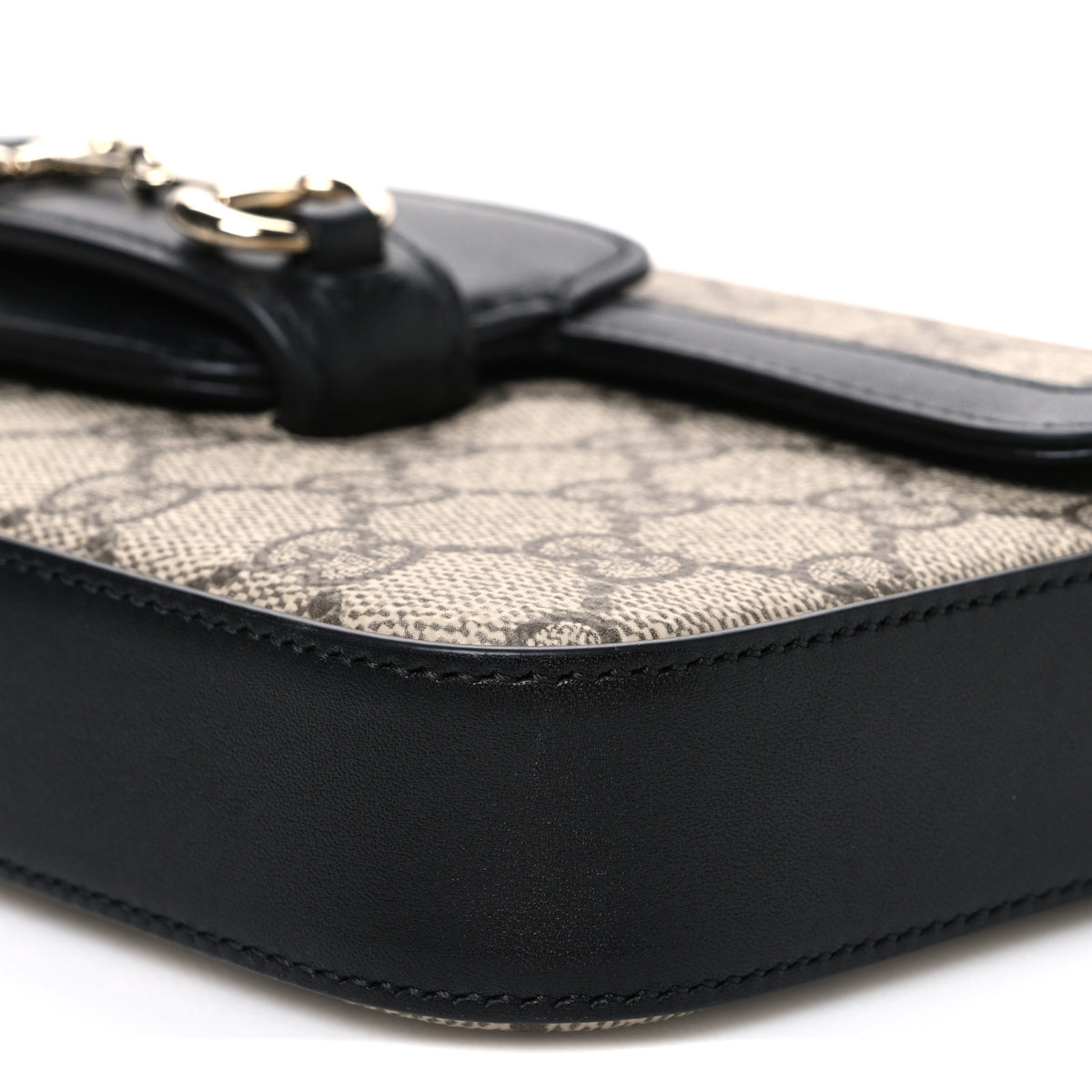 Gucci GG Supreme Monogram Azalea Calfskin Horsebit 1955 Mini Bag Beige Black 11 of 11