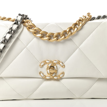 Chanel Lambskin Quilted Medium Chanel 19 Flap White 8 of 10