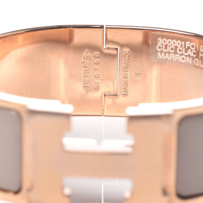 Hermes Enamel Wide Clic Clac H Bracelet PM Marron Glace 4 of 7