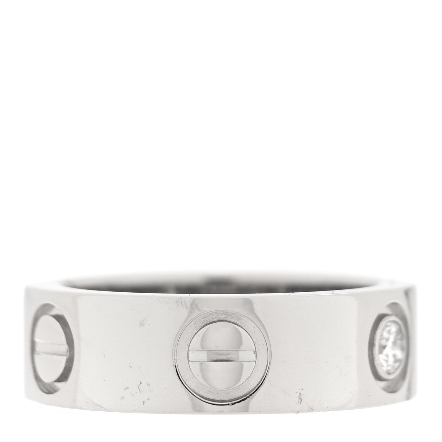 Cartier Platinum Diamond 5.5mm LOVE Ring 46 3.75 3 of 4